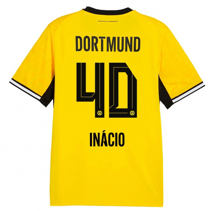Danxen Femme Maillot Samuele Inácio #40 Jaune Noir Blanc Tenues Domicile 2026/27 T-Shirt