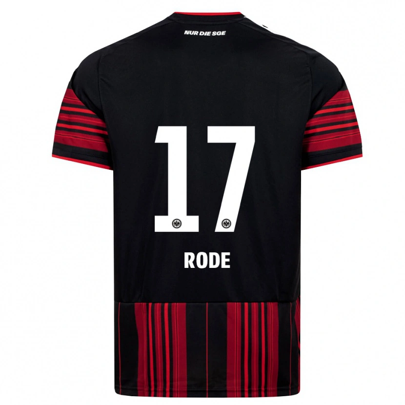 Danxen Femme Maillot Sebastian Rode #17 Noir Rouge Blanc Tenues Domicile 2026/27 T-Shirt