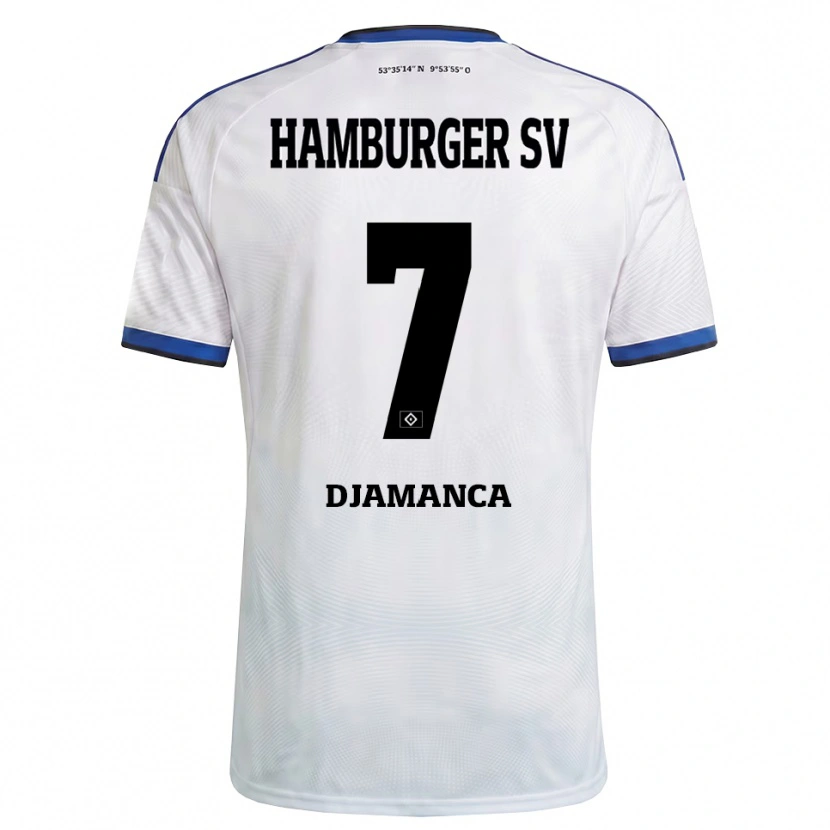 Danxen Femme Maillot Ismaila Djamanca #7 Blanc Noir Bleu Tenues Domicile 2026/27 T-Shirt
