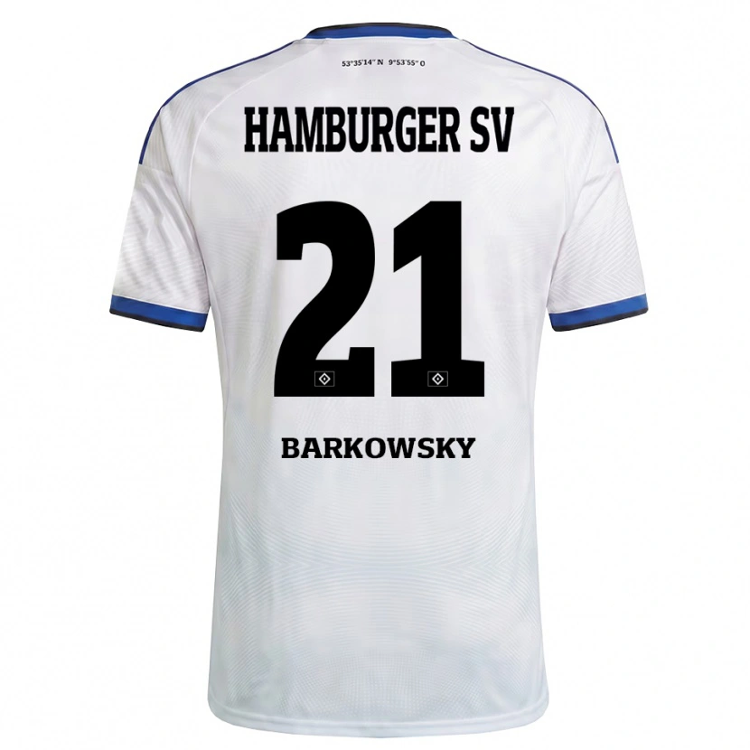 Danxen Femme Maillot Finn Barkowsky #21 Blanc Noir Bleu Tenues Domicile 2026/27 T-Shirt