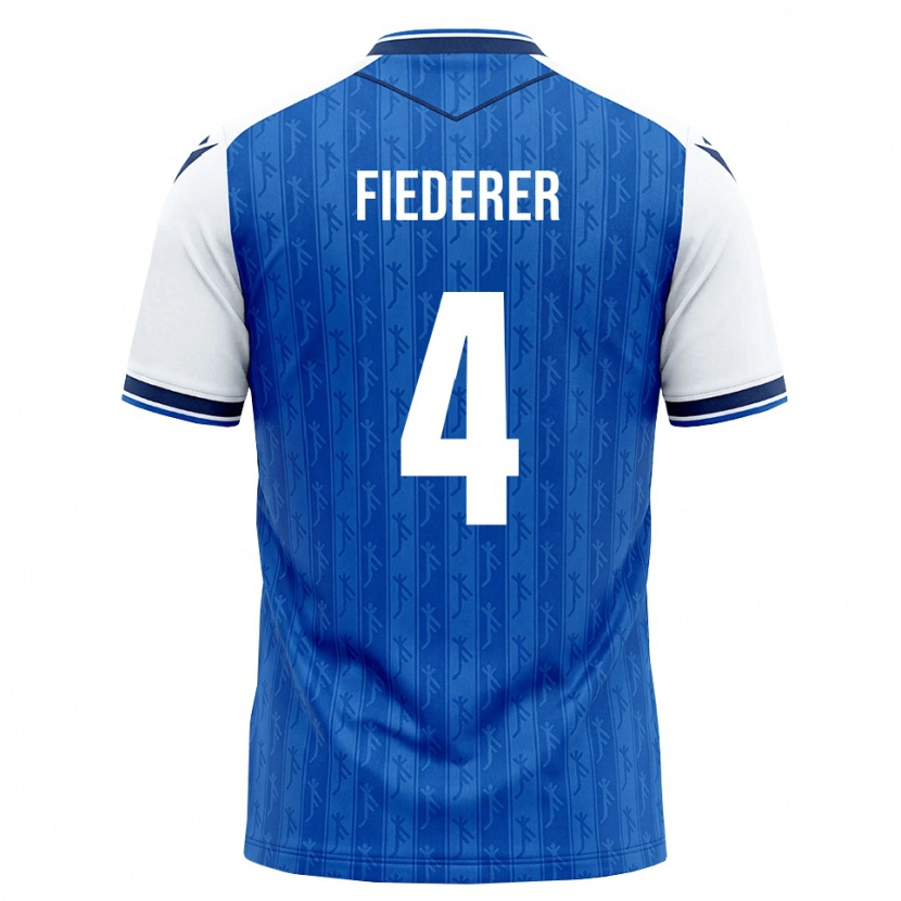 Danxen Femme Maillot Tom Fiederer #4 Bleu Roi Blanc Tenues Domicile 2026/27 T-Shirt