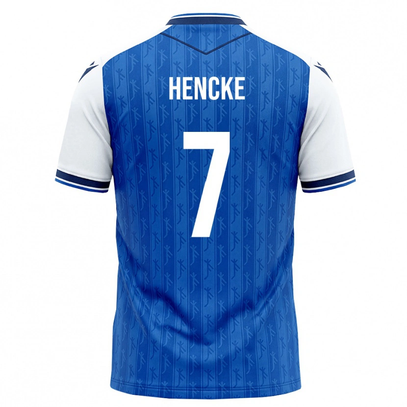 Danxen Femme Maillot Oskar Hencke #7 Bleu Roi Blanc Tenues Domicile 2026/27 T-Shirt