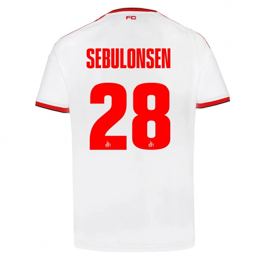Danxen Femme Maillot Sebastian Sebulonsen #28 Blanc Rouge Noir Tenues Domicile 2026/27 T-Shirt