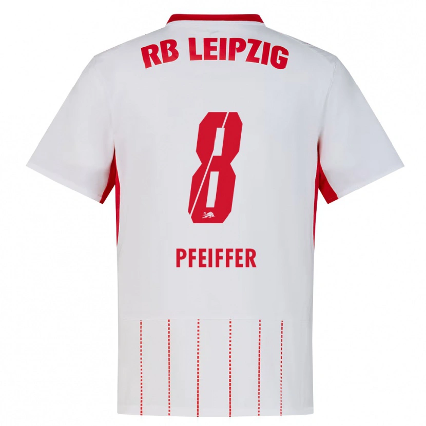 Danxen Femme Maillot Jannik Pfeiffer #8 Rouge Blanc Jaune Tenues Domicile 2026/27 T-Shirt