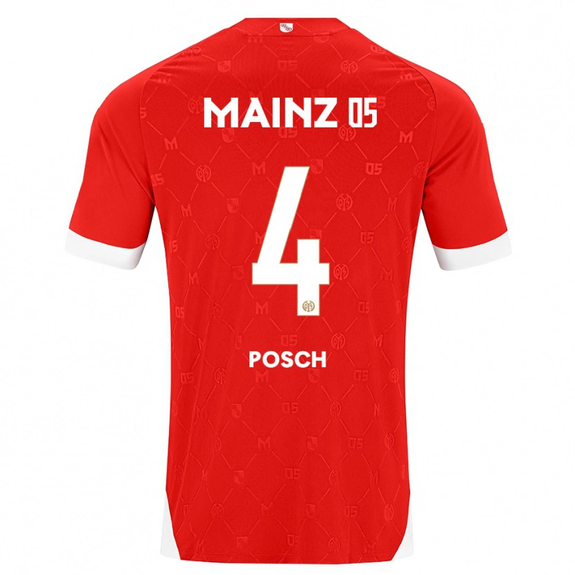 Danxen Femme Maillot Stefan Posch #4 Rouge Blanc Tenues Domicile 2026/27 T-Shirt