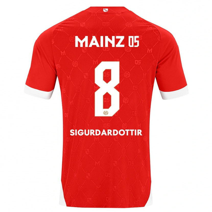 Danxen Femme Maillot Heiðrún Sigurðardóttir #8 Rouge Blanc Tenues Domicile 2026/27 T-Shirt