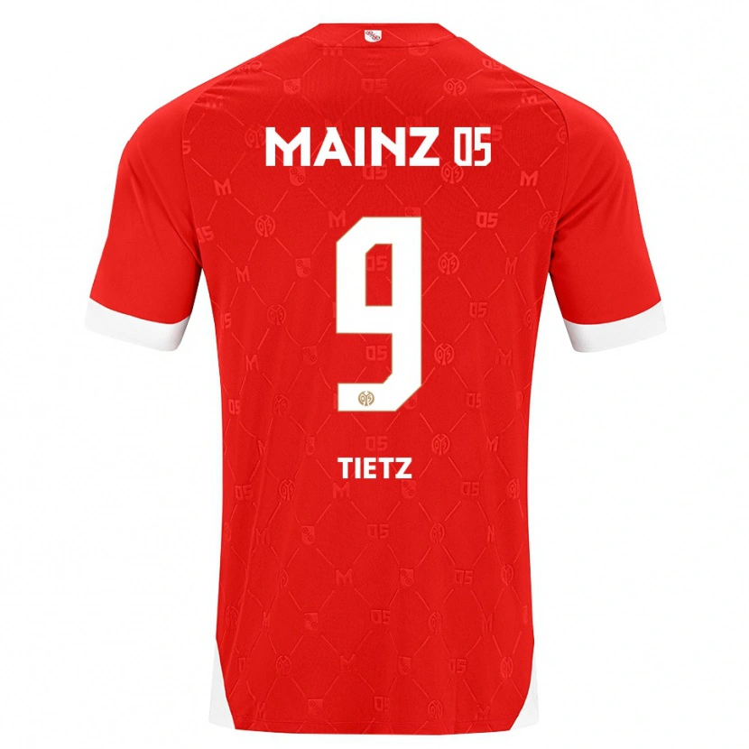 Danxen Femme Maillot Phillip Tietz #9 Rouge Blanc Tenues Domicile 2026/27 T-Shirt