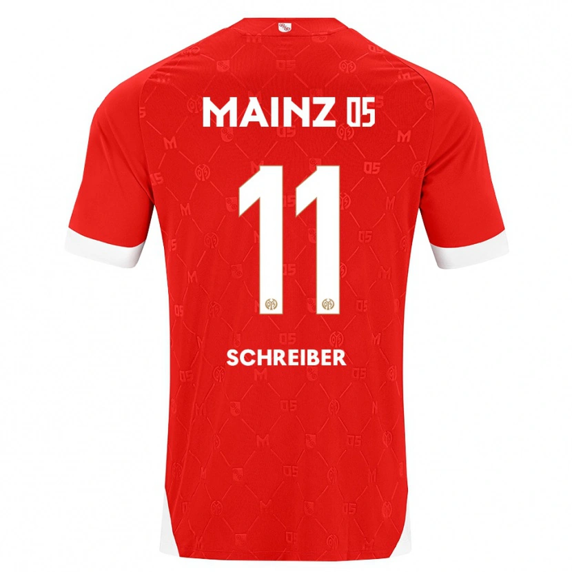 Danxen Femme Maillot Philipp Schreiber #11 Rouge Blanc Tenues Domicile 2026/27 T-Shirt
