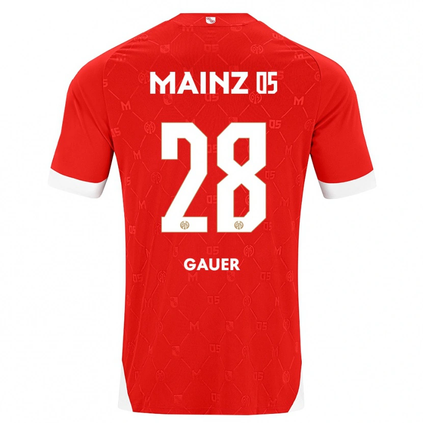 Danxen Femme Maillot Luke Gauer #28 Rouge Blanc Tenues Domicile 2026/27 T-Shirt