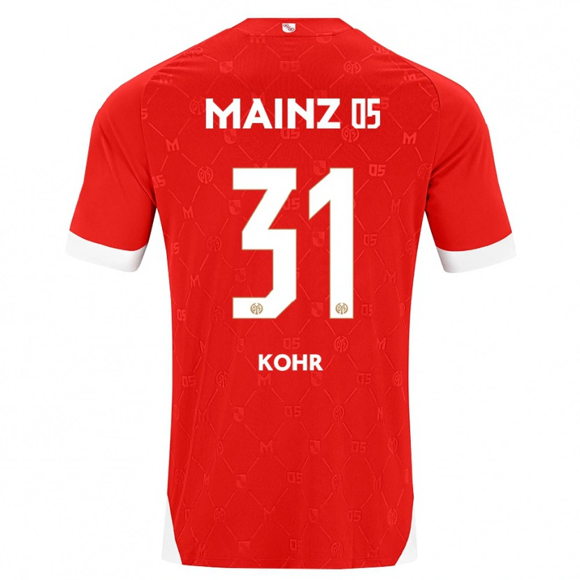 Danxen Femme Maillot Dominik Kohr #31 Rouge Blanc Tenues Domicile 2026/27 T-Shirt