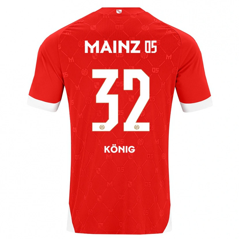 Danxen Femme Maillot Raúl König #32 Rouge Blanc Tenues Domicile 2026/27 T-Shirt