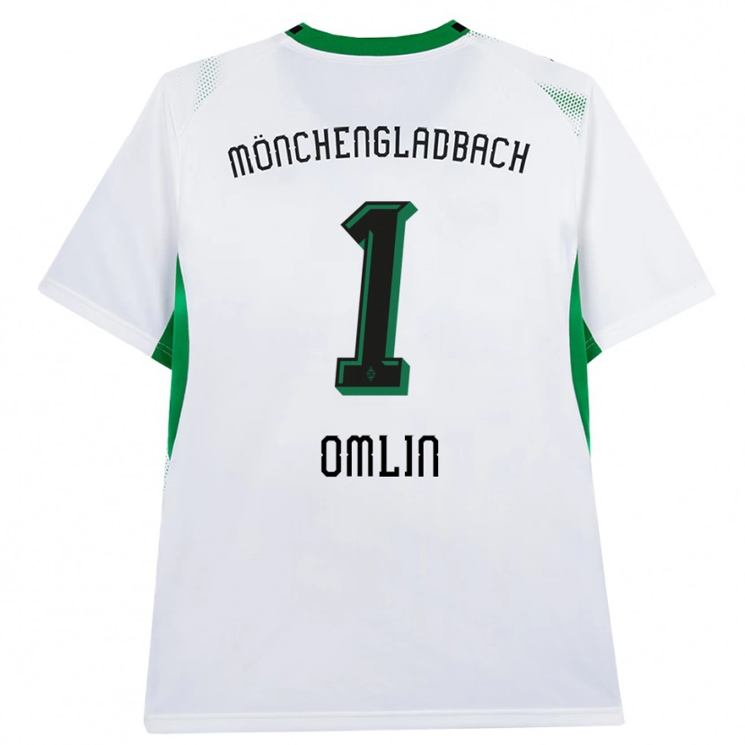 Danxen Femme Maillot Jonas Omlin #1 Blanc Noir Vert Tenues Domicile 2026/27 T-Shirt