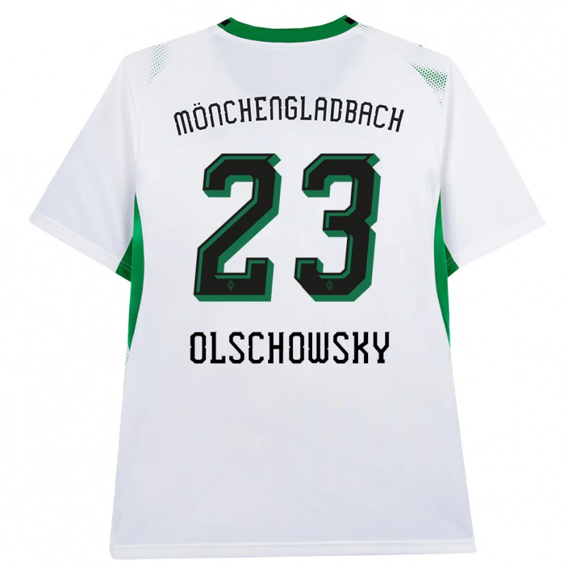 Danxen Femme Maillot Jan Olschowsky #23 Blanc Noir Vert Tenues Domicile 2026/27 T-Shirt