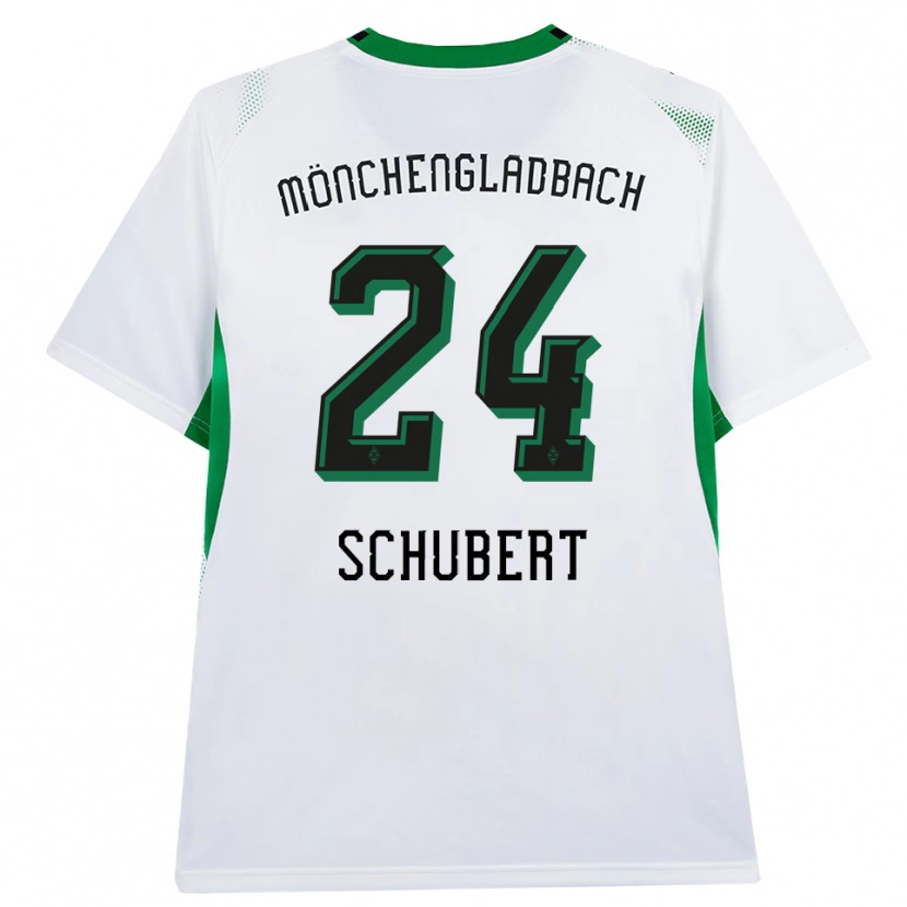 Danxen Femme Maillot Philipp Schubert #24 Blanc Noir Vert Tenues Domicile 2026/27 T-Shirt