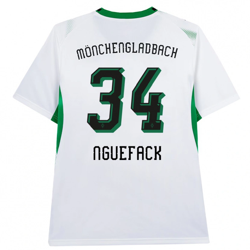 Danxen Femme Maillot Mathieu Nguefack #34 Blanc Noir Vert Tenues Domicile 2026/27 T-Shirt