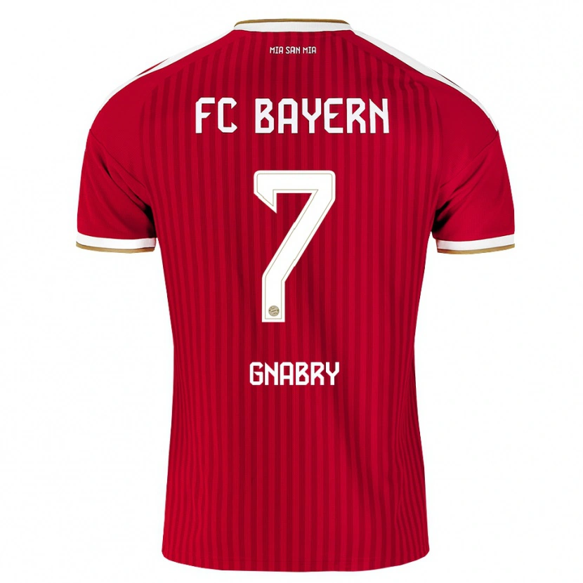 Danxen Femme Maillot Serge Gnabry #7 Rouge Blanc Bleu Tenues Domicile 2026/27 T-Shirt