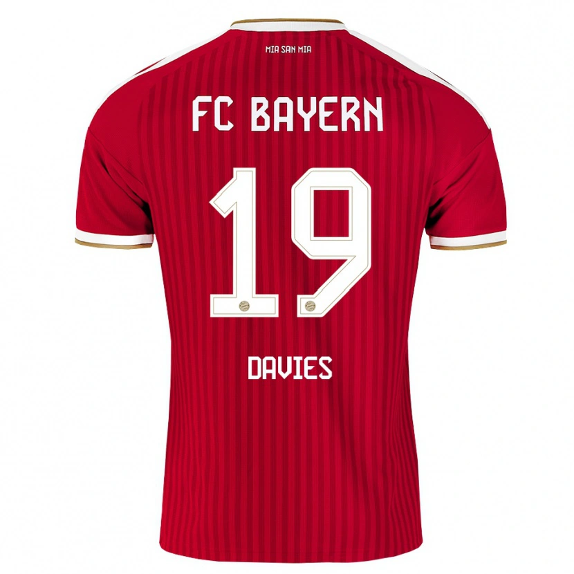 Danxen Femme Maillot Alphonso Davies #19 Rouge Blanc Bleu Tenues Domicile 2026/27 T-Shirt