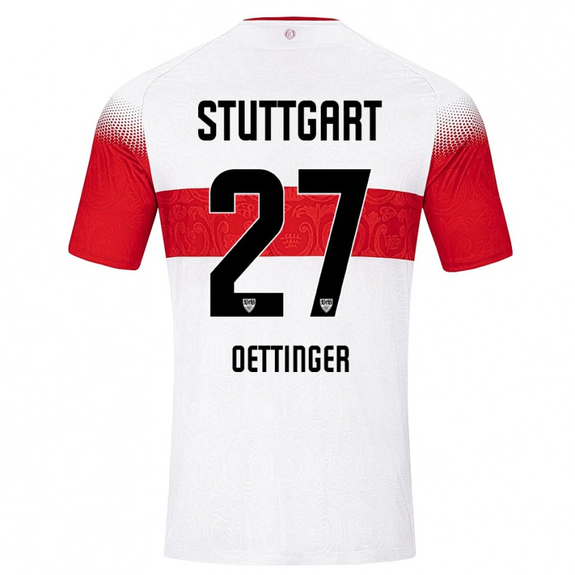 Danxen Femme Maillot Jannik Oettinger #27 Blanc Rouge Jaune Tenues Domicile 2026/27 T-Shirt