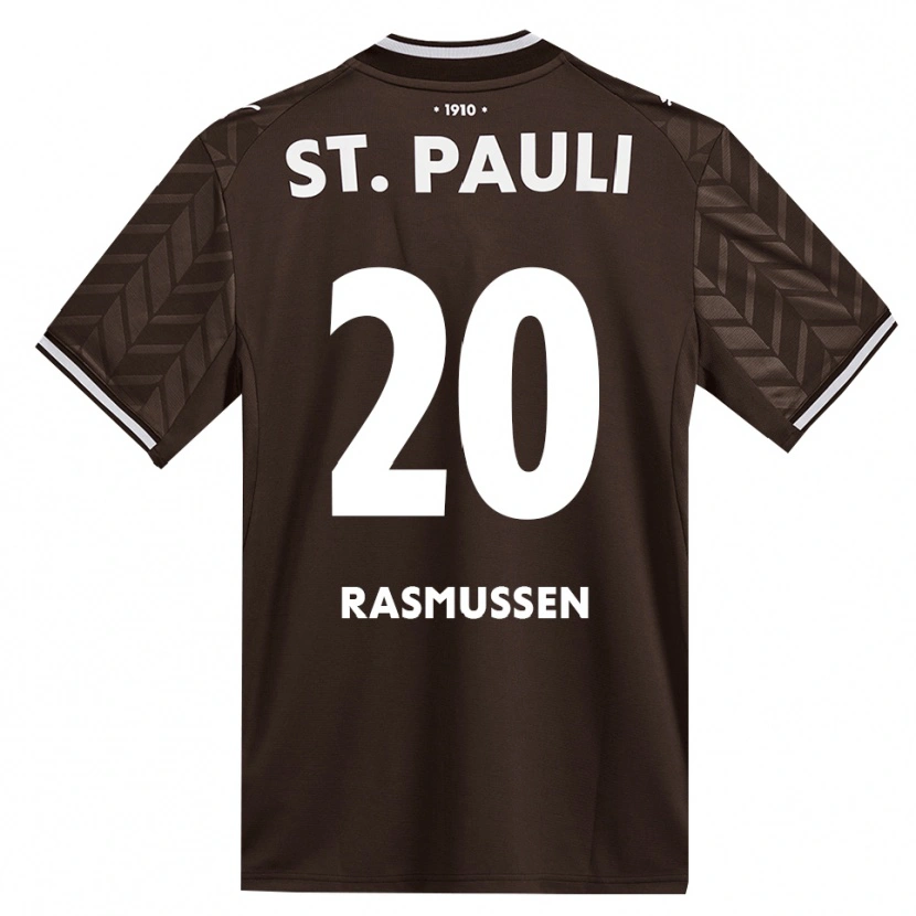Danxen Femme Maillot Mathias Rasmussen #20 Café Blanc Tenues Domicile 2026/27 T-Shirt