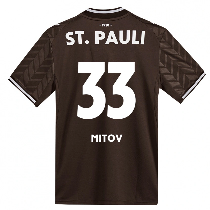 Danxen Femme Maillot Dimitar Mitov #33 Café Blanc Tenues Domicile 2026/27 T-Shirt