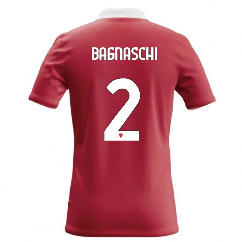 Danxen Femme Maillot Alessandro Bagnaschi #2 Rouge Blanc Tenues Domicile 2026/27 T-Shirt