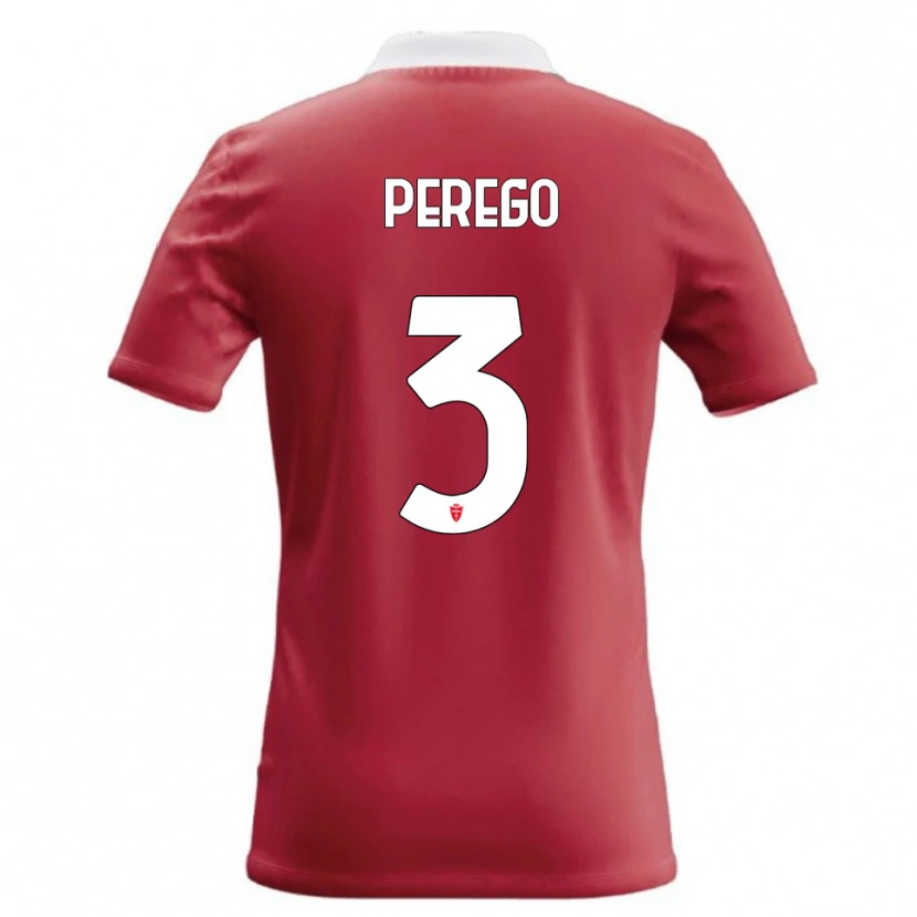 Danxen Femme Maillot Gregorio Perego #3 Rouge Blanc Tenues Domicile 2026/27 T-Shirt