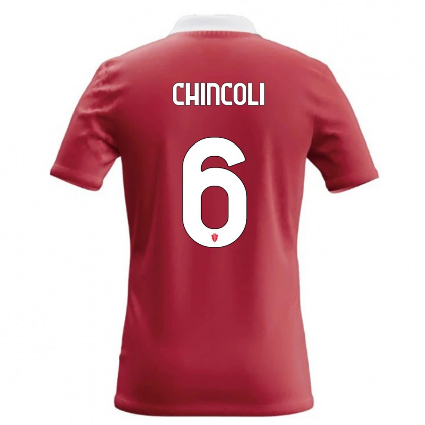 Danxen Femme Maillot Lorenzo Chincoli #6 Rouge Blanc Tenues Domicile 2026/27 T-Shirt