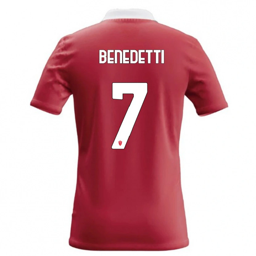 Danxen Femme Maillot Elia Benedetti #7 Rouge Blanc Tenues Domicile 2026/27 T-Shirt