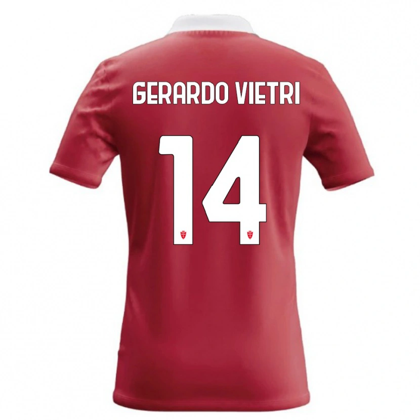 Danxen Femme Maillot Alessandro Gerardo Vietri #14 Rouge Blanc Tenues Domicile 2026/27 T-Shirt