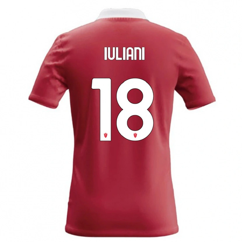 Danxen Femme Maillot Giacomo Iuliani #18 Rouge Blanc Tenues Domicile 2026/27 T-Shirt