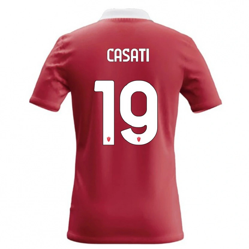 Danxen Femme Maillot Leonardo Casati #19 Rouge Blanc Tenues Domicile 2026/27 T-Shirt