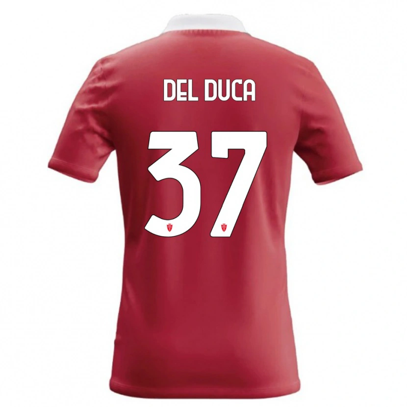 Danxen Femme Maillot Jacopo Del Duca #37 Rouge Blanc Tenues Domicile 2026/27 T-Shirt
