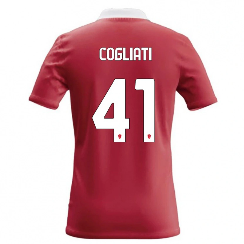 Danxen Femme Maillot Andrea Cogliati #41 Rouge Blanc Tenues Domicile 2026/27 T-Shirt