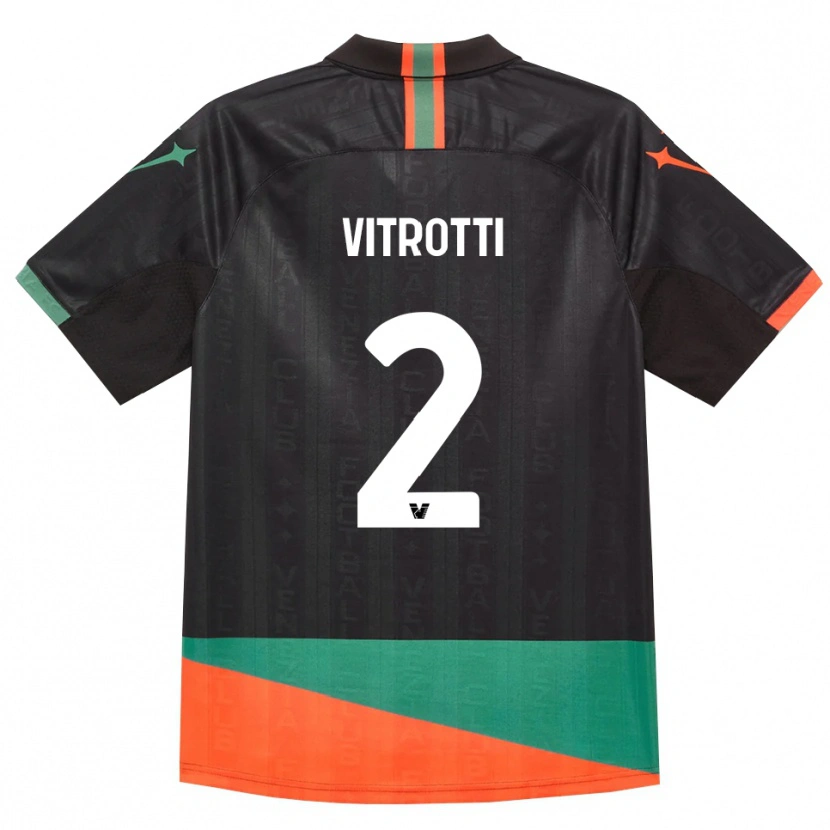 Danxen Femme Maillot Matteo Vitrotti #2 Noir Orange Vert Tenues Domicile 2026/27 T-Shirt