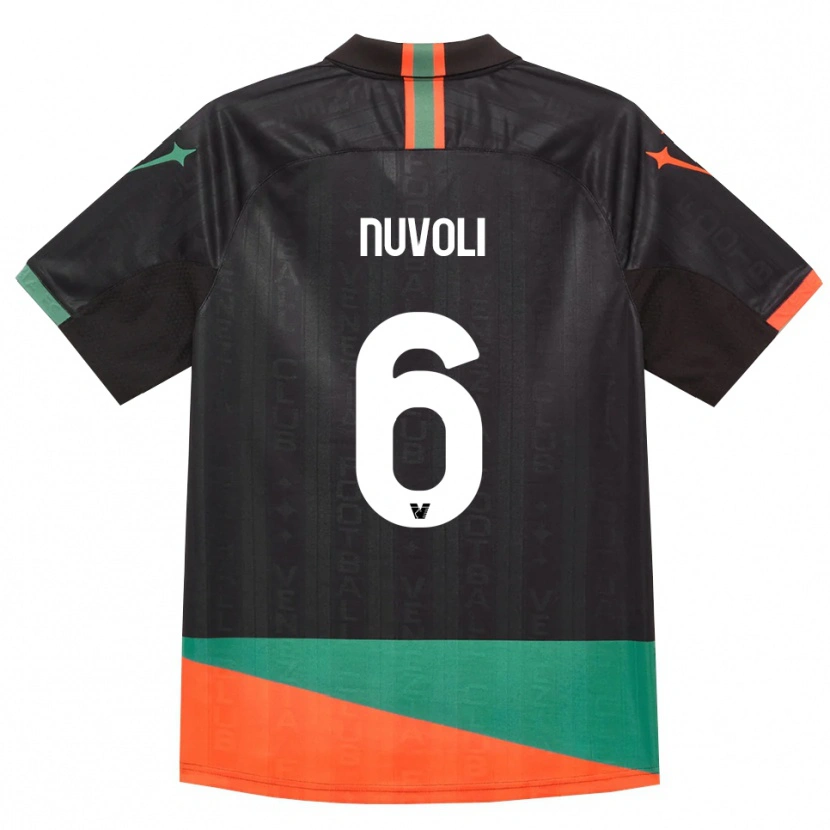 Danxen Femme Maillot Francesco Nuvoli #6 Noir Orange Vert Tenues Domicile 2026/27 T-Shirt