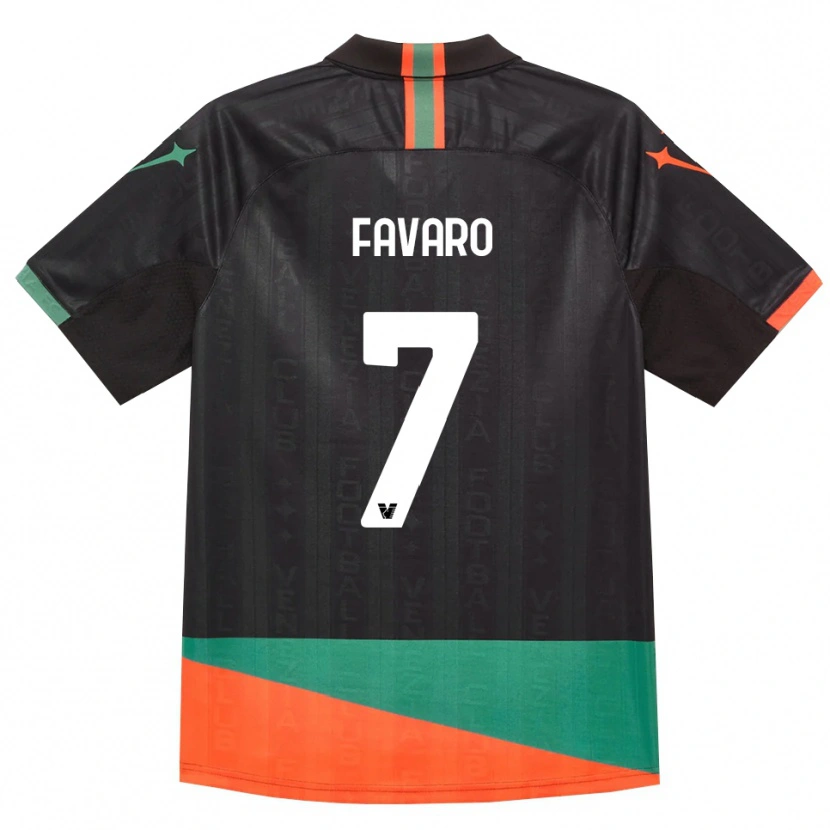 Danxen Femme Maillot Federico Favaro #7 Noir Orange Vert Tenues Domicile 2026/27 T-Shirt