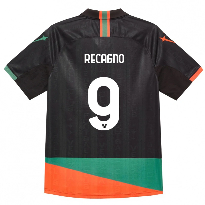 Danxen Femme Maillot Francesco Recagno #9 Noir Orange Vert Tenues Domicile 2026/27 T-Shirt