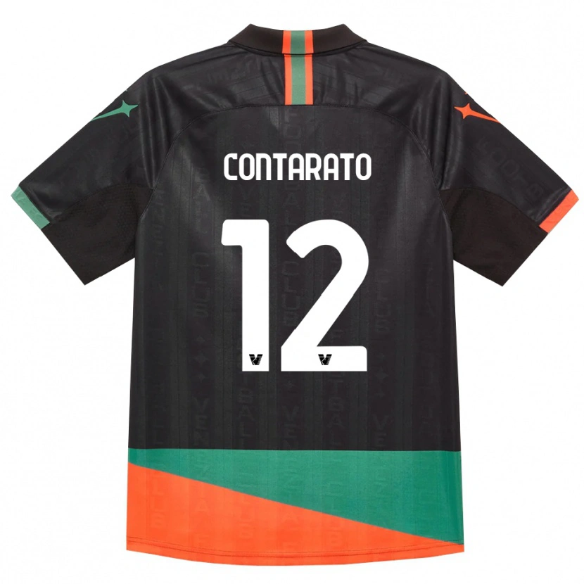Danxen Femme Maillot Ettore Contarato #12 Noir Orange Vert Tenues Domicile 2026/27 T-Shirt