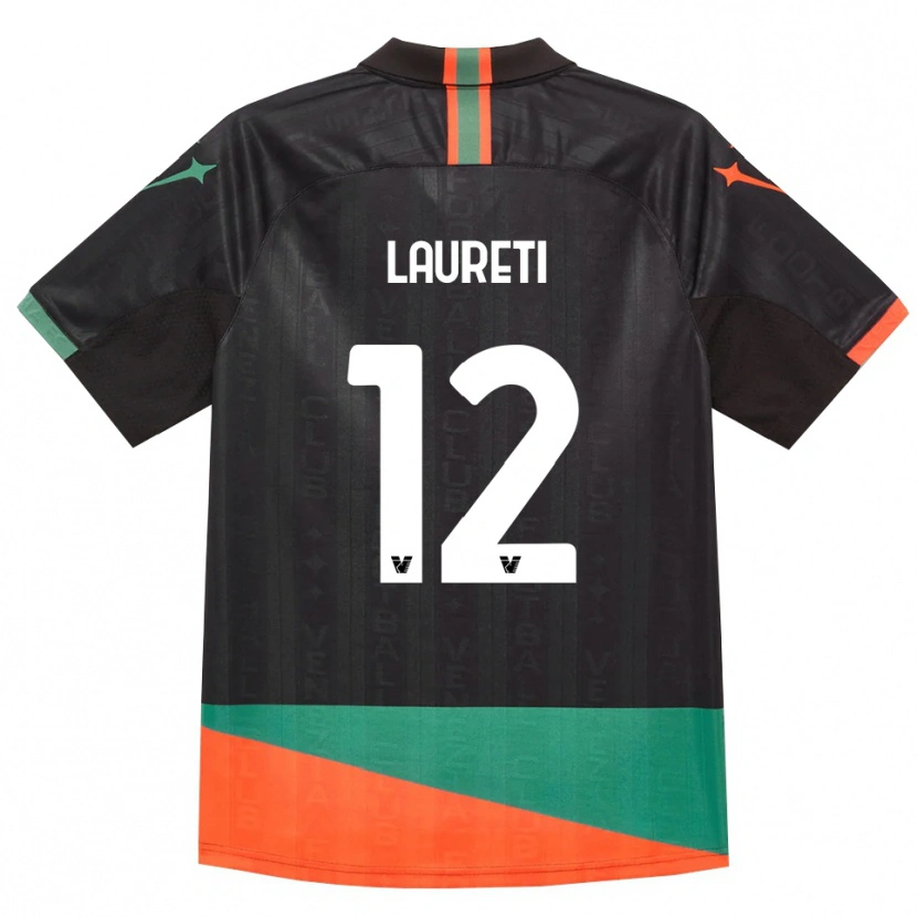 Danxen Femme Maillot Tommaso Laureti #12 Noir Orange Vert Tenues Domicile 2026/27 T-Shirt