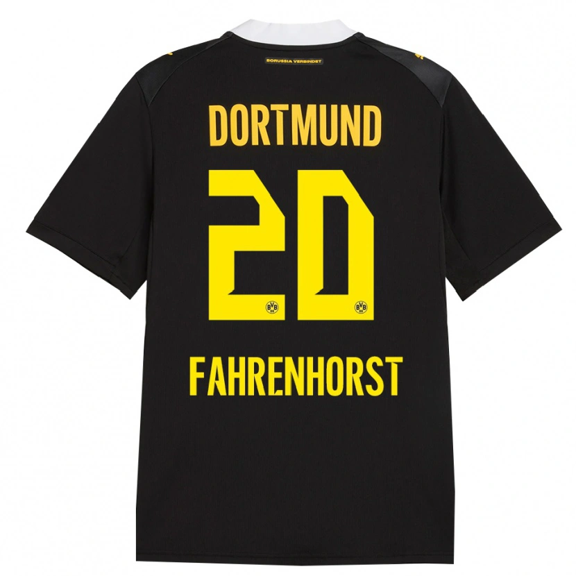 Danxen Femme Maillot Luke Fahrenhorst #20 Noir Rouge Jaune Tenues Extérieur 2026/27 T-Shirt