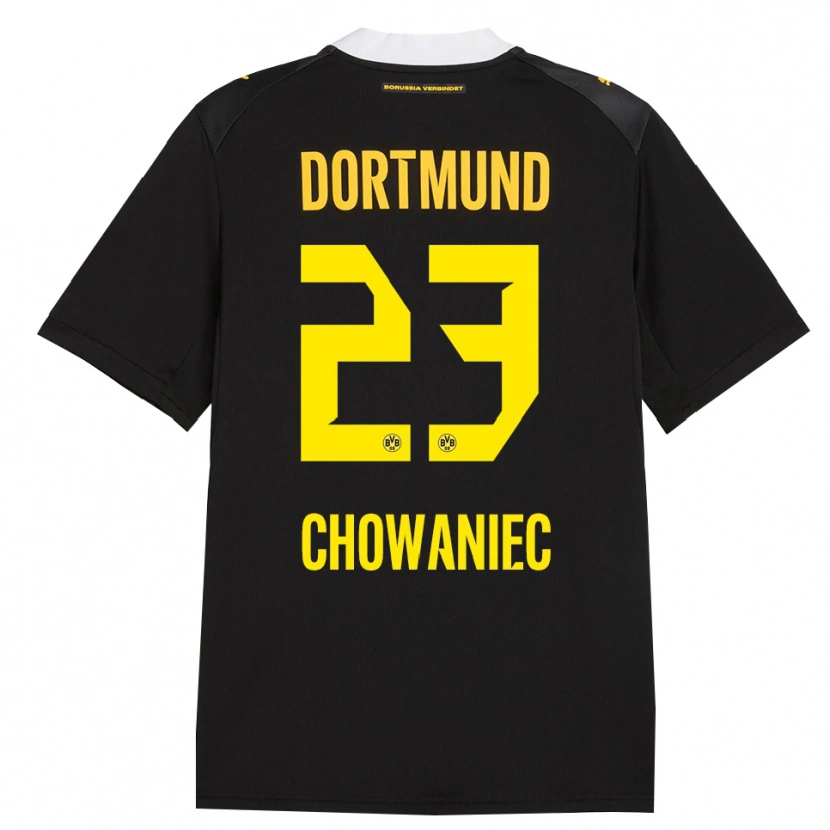 Danxen Femme Maillot Jonas Chowaniec #23 Noir Rouge Jaune Tenues Extérieur 2026/27 T-Shirt
