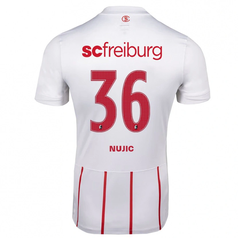 Danxen Femme Maillot Luka Nujic #36 Blanc Rouge Jaune Tenues Extérieur 2026/27 T-Shirt