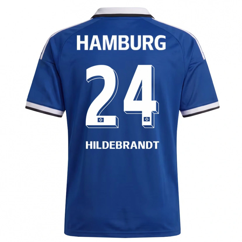 Danxen Femme Maillot Tjark Hildebrandt #24 Blanc Bleu Tenues Extérieur 2026/27 T-Shirt