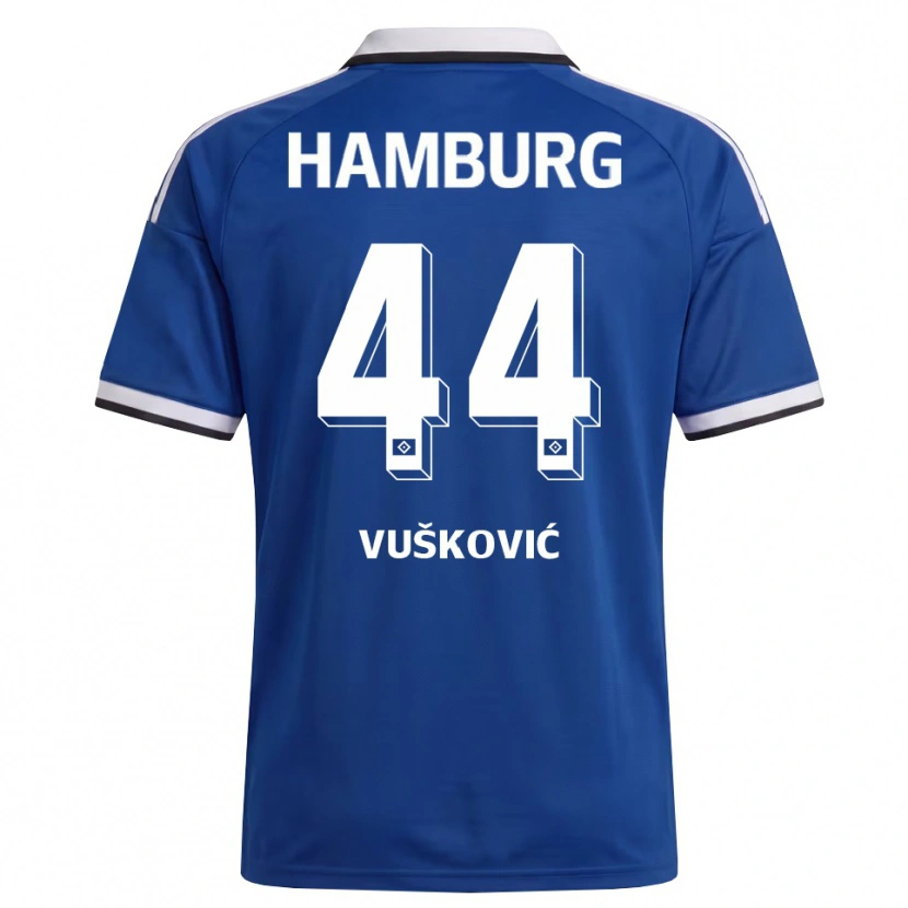 Danxen Femme Maillot Mario Vuskovic #44 Blanc Bleu Tenues Extérieur 2026/27 T-Shirt