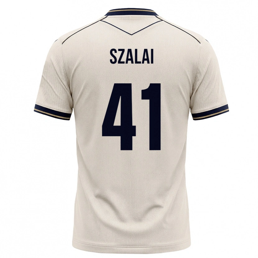 Danxen Femme Maillot Attila Szalai #41 Blanc Cassé Bleu Encre Tenues Extérieur 2026/27 T-Shirt