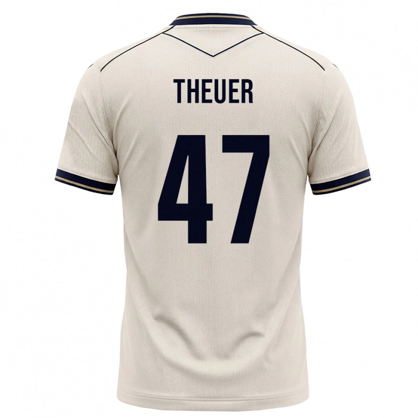 Danxen Femme Maillot Maximilian Theuer #47 Blanc Cassé Bleu Encre Tenues Extérieur 2026/27 T-Shirt