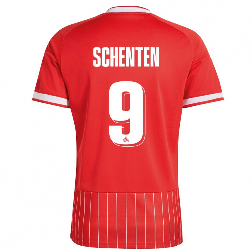 Danxen Femme Maillot Fynn Schenten #9 Rouge Blanc Vert Tenues Extérieur 2026/27 T-Shirt