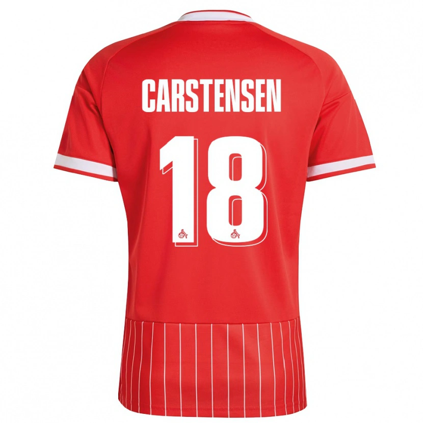 Danxen Femme Maillot Rasmus Carstensen #18 Rouge Blanc Vert Tenues Extérieur 2026/27 T-Shirt