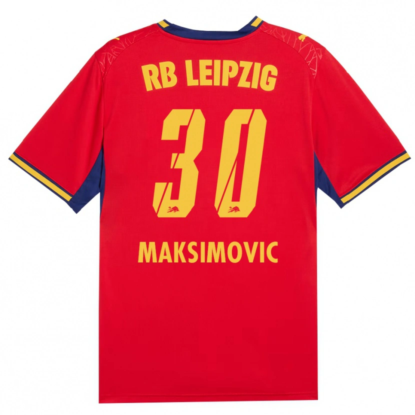 Danxen Femme Maillot Andrija Maksimovic #30 Rouge Jaune Bleu Roi Tenues Extérieur 2026/27 T-Shirt