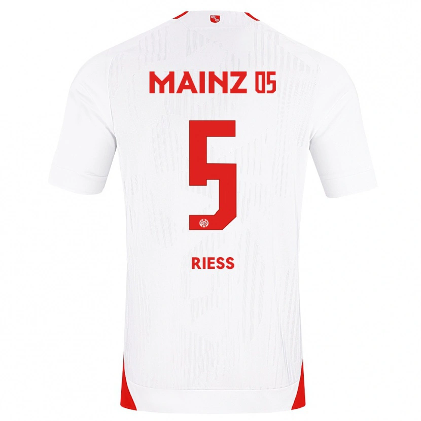Danxen Femme Maillot Fabian Rieß #5 Blanc Rouge Jaune Tenues Extérieur 2026/27 T-Shirt